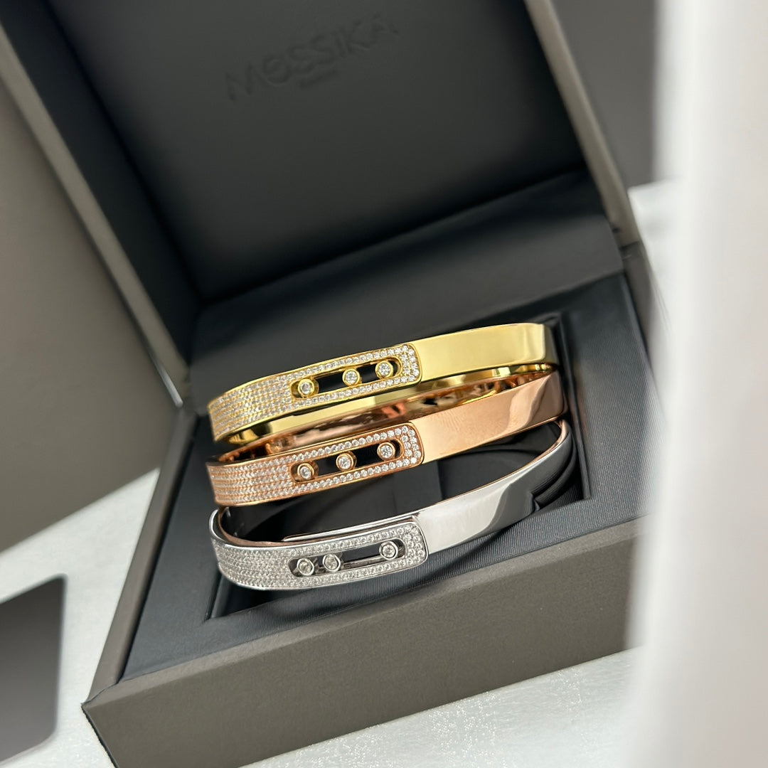 [Luxery]Move Noa Rose Gold Pavé Diamond Bangle Bracelet