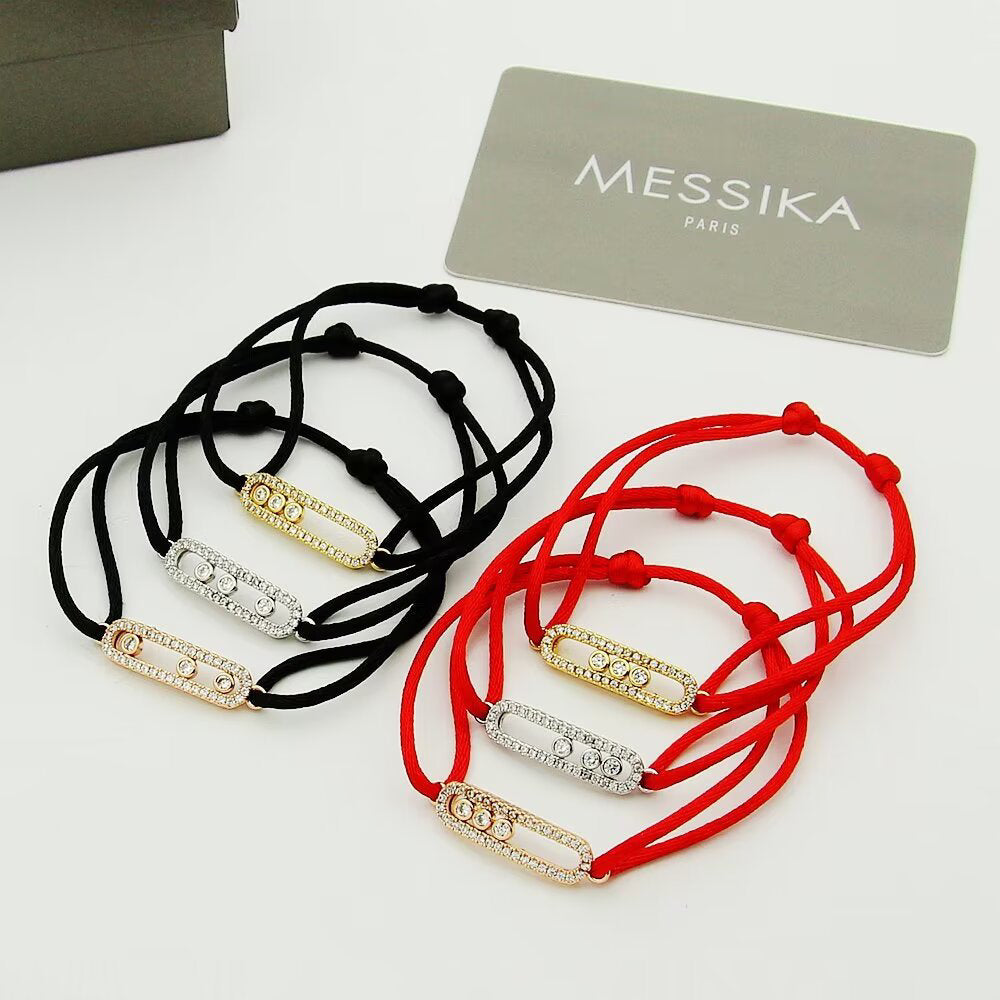 [Luxery]Messika Care(s) pink cord pavé bracelet