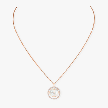 [Luxery]Demo MOVE 1 DIAMOND WHITE MOTHER OF PEARL PINK GOLD DIAMOND NECKLACE