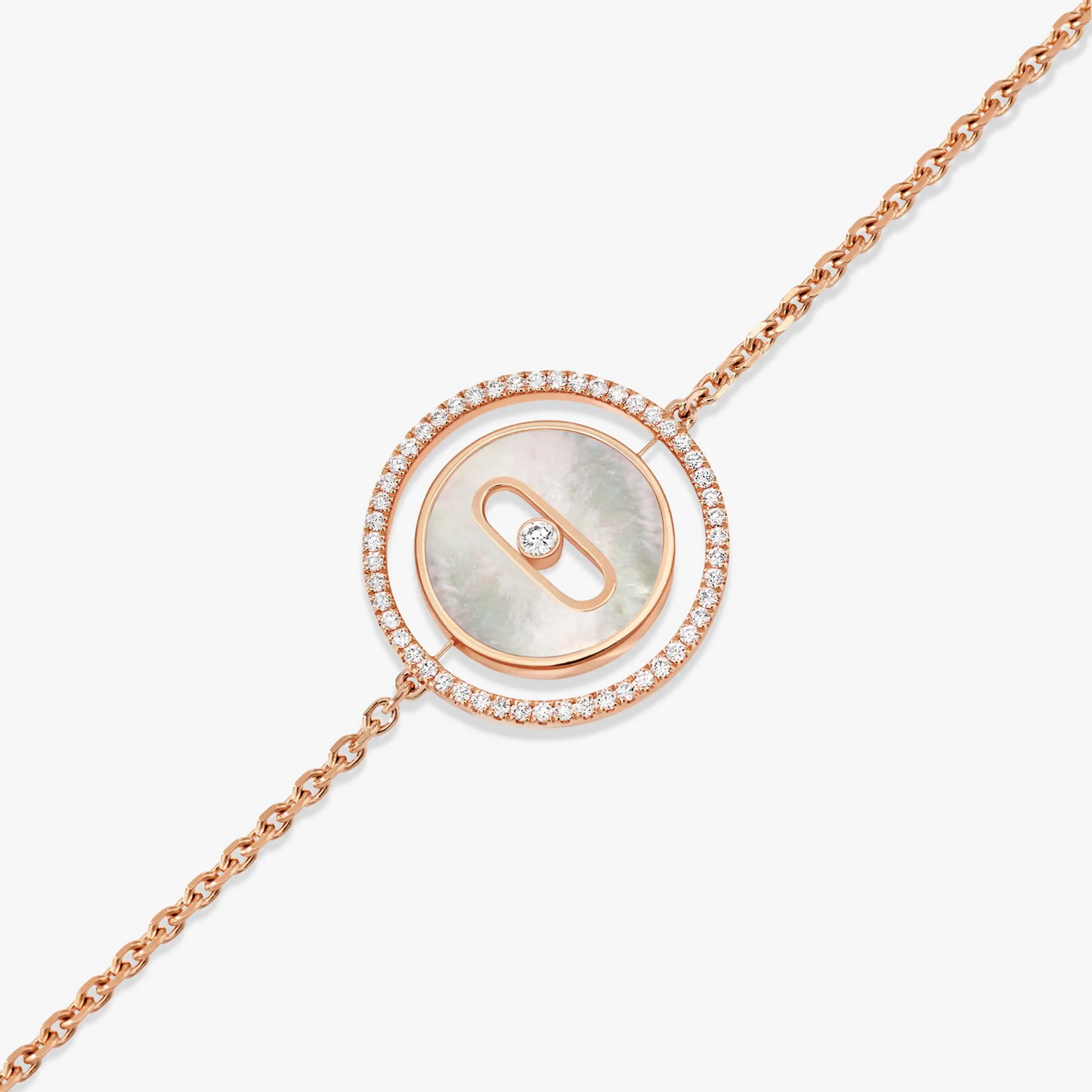 [Luxery]Demo MOVE WHITE MOTHER OF PEARL PINK GOLD DIAMOND BRACELET