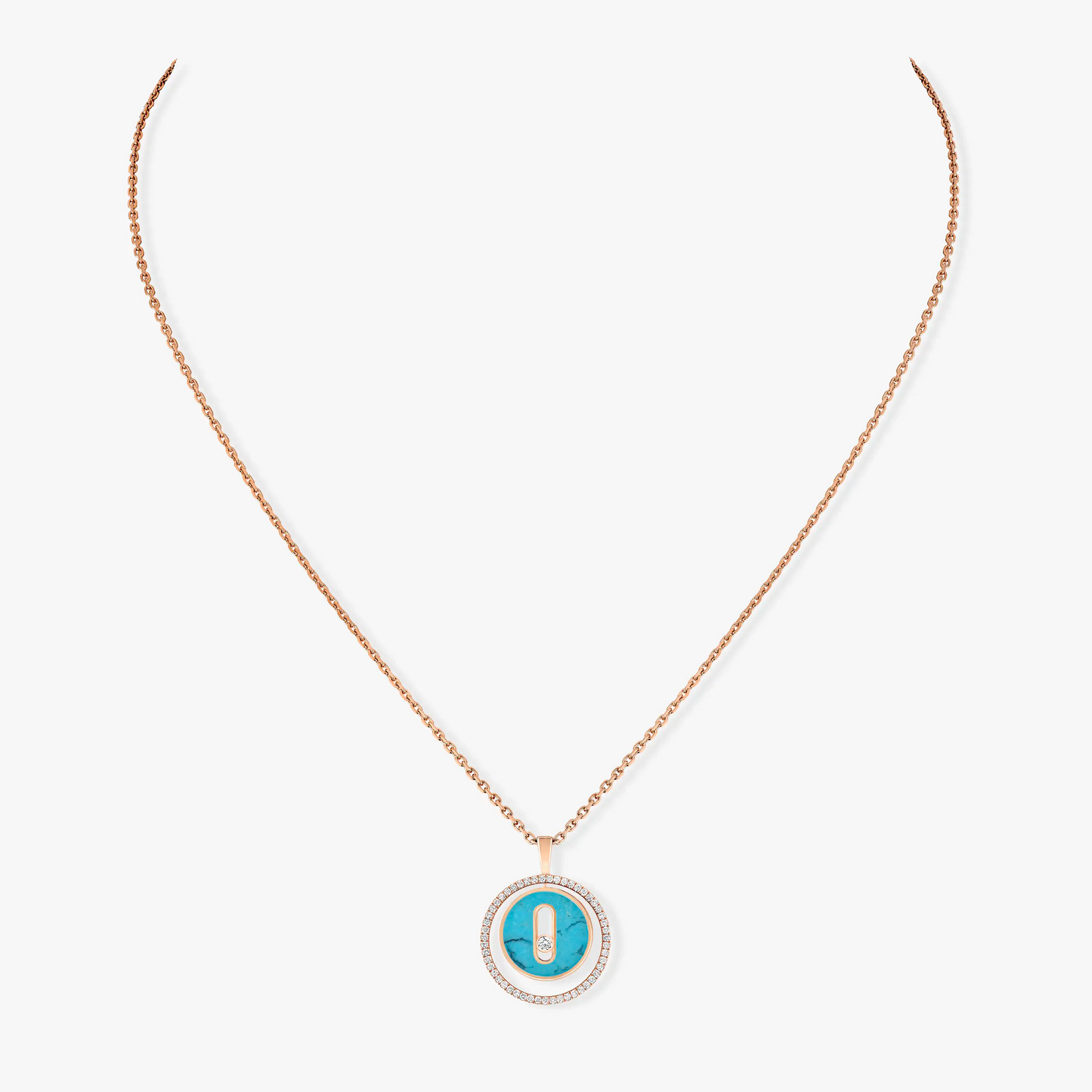 [Luxery]Demo MOVE 1 DIAMOND TURQUOISE PINK GOLD DIAMOND NECKLACE