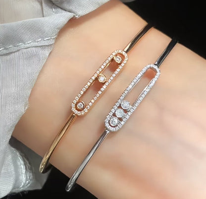 [Luxery]Move Pavé Diamond Bangle Bracelet M