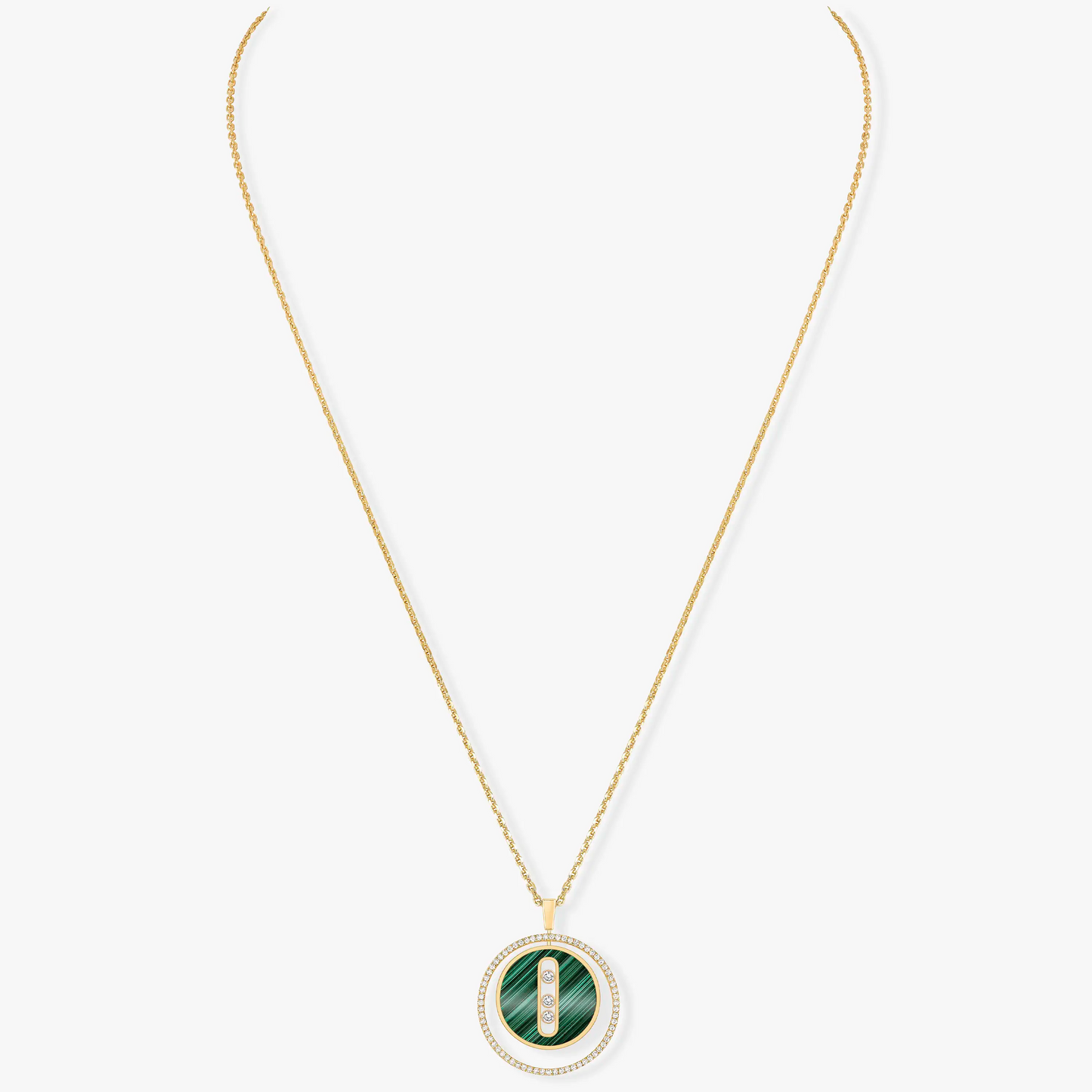 [Luxery]Demo MOVE 3 DIAMOND MALACHITE GOLD DIAMOND NECKLACE