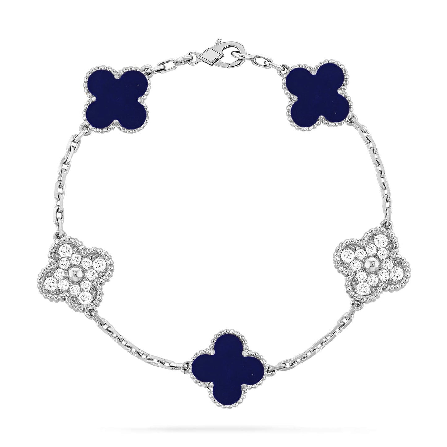 [Luxery]CLOVER 5 MOTIF LAPIS LAZULI BRACELET COLLECTION