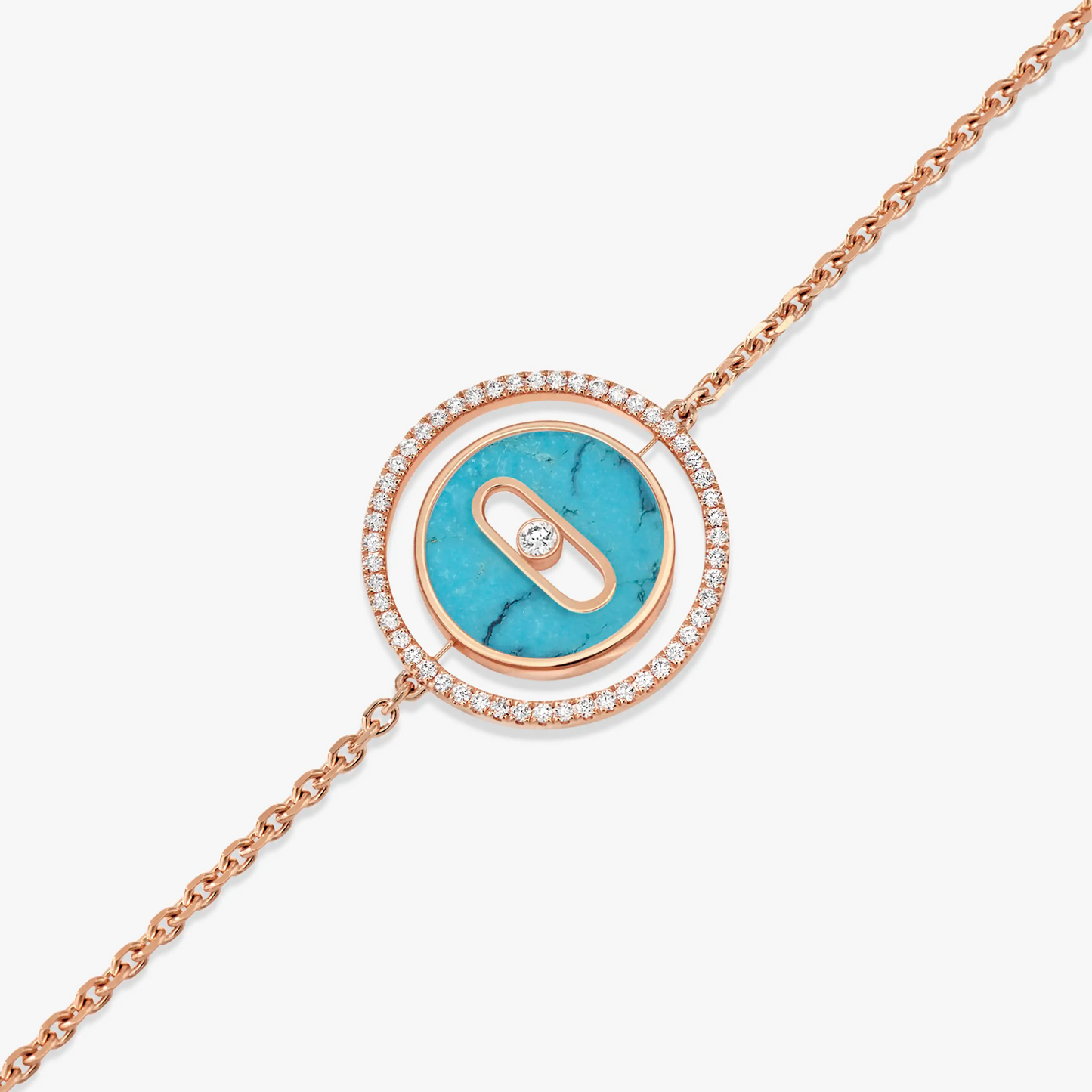 [Luxery]Demo MOVE TURQUOISE PINK GOLD DIAMOND BRACELET