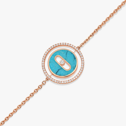 [Luxery]Demo MOVE TURQUOISE PINK GOLD DIAMOND BRACELET