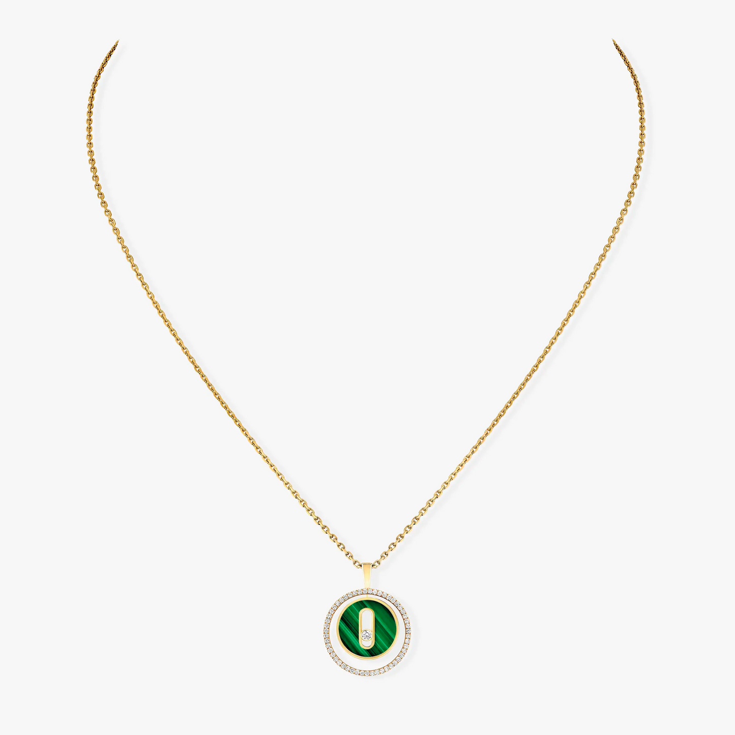 [Luxery]Demo MOVE 1 DIAMOND MALACHITE GOLD DIAMOND NECKLACE