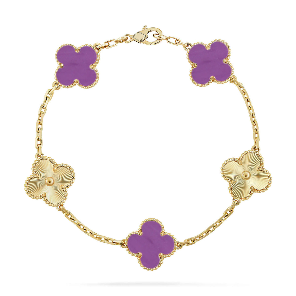 [Luxery] CLOVER 5 MOTIF VIOLET BRACELET COLLECTION