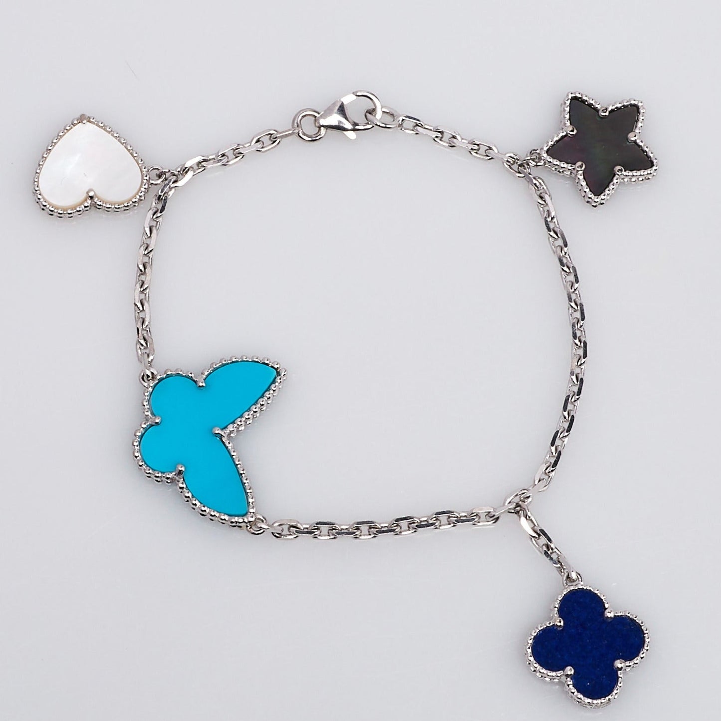 [Luxery]LUCKY SPRING SILVER BRACELET 4 MOTIF
