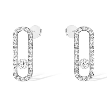 [Luxery]MOVE UNO STUD DIAMOND PAVED EARRINGS