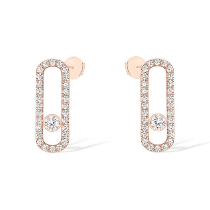 [Luxery]MOVE UNO STUD DIAMOND PAVED EARRINGS