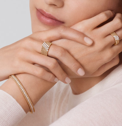 [Luxery]Three-row diamond ring