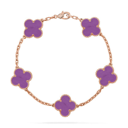 [Luxery] CLOVER 5 MOTIF VIOLET BRACELET COLLECTION