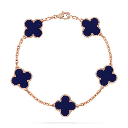[Luxery]CLOVER 5 MOTIF LAPIS LAZULI BRACELET COLLECTION