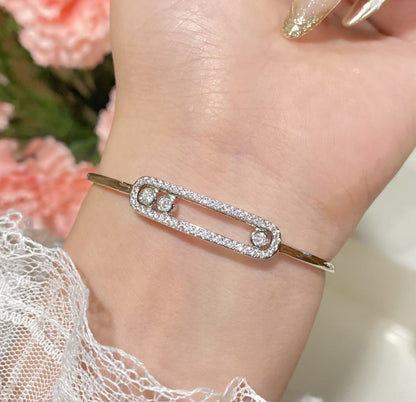 [Luxery]Move Pavé Diamond Bangle Bracelet M