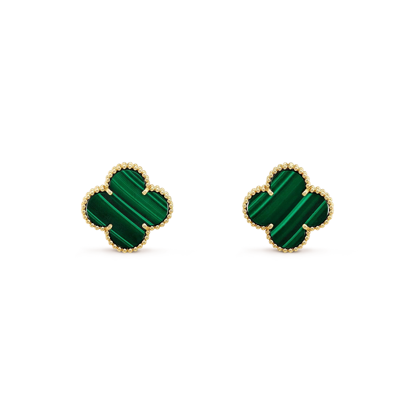 [Luxery]CLOVER MINI 9.5MM MALACHITE  EARRINGS