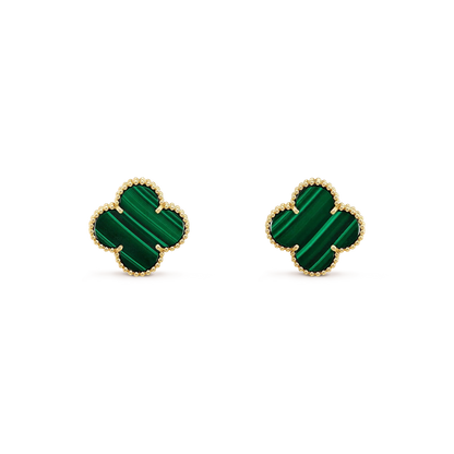 [Luxery]CLOVER MINI 9.5MM MALACHITE  EARRINGS