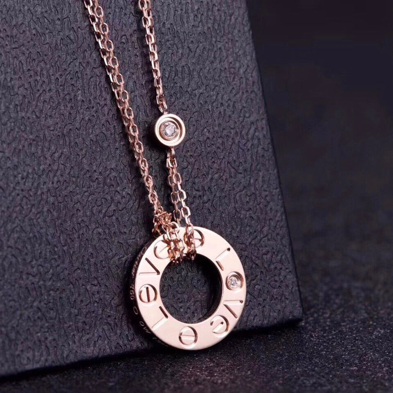 [Luxery]LOVE NECKLACE 16MM 2 DIAMONDS