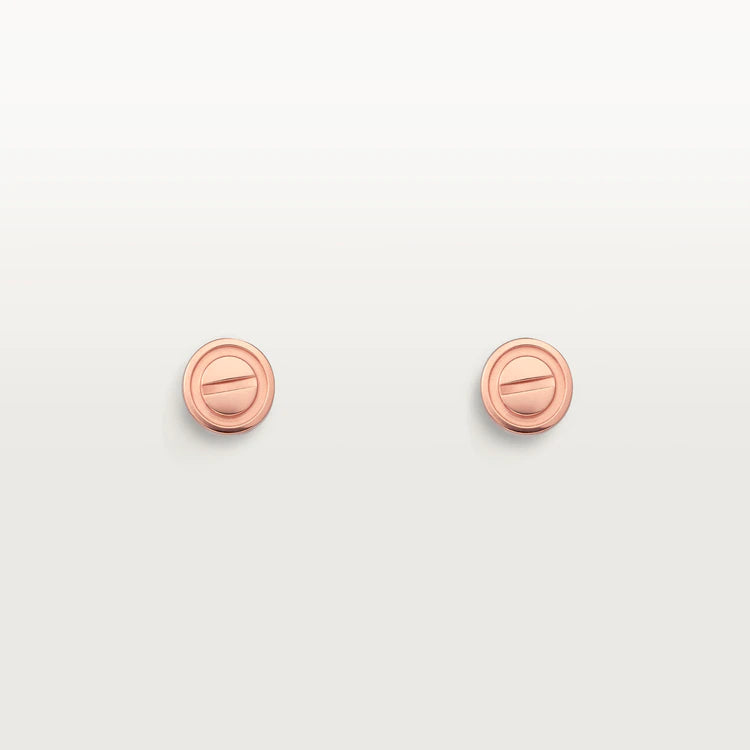 [Luxery]LOVE EARRINGS PINK GOLD 10MM