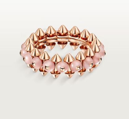 [Luxery]CLASH ELEGANT ROSE GOLD RING FEATURING NATURAL AGATE