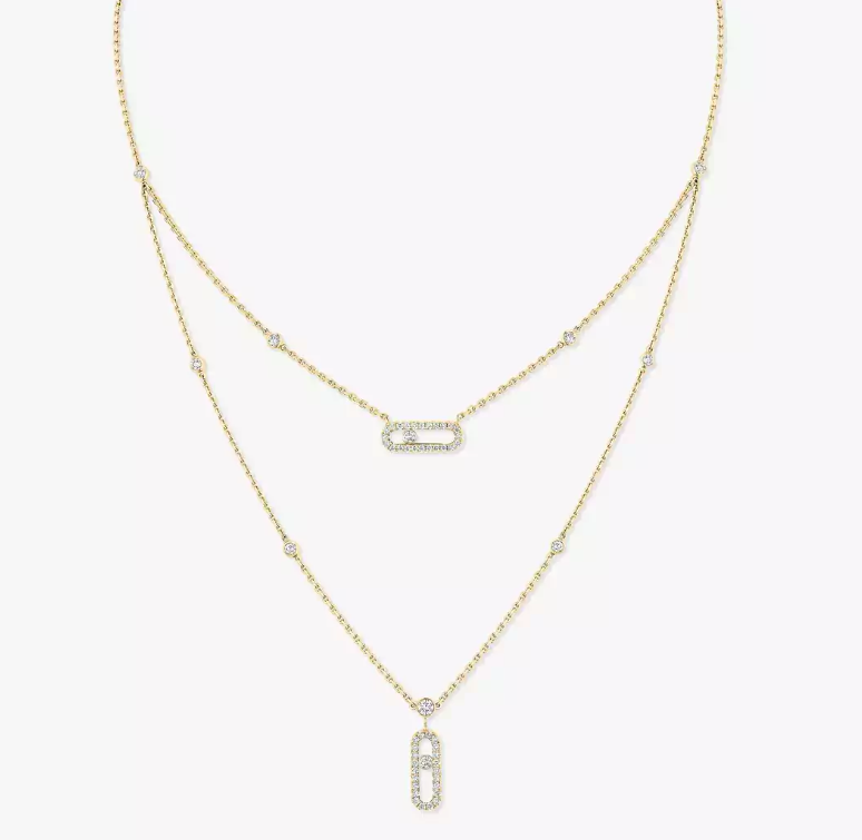 [Luxery]MS Double-Circle Full-Diamond Necklace