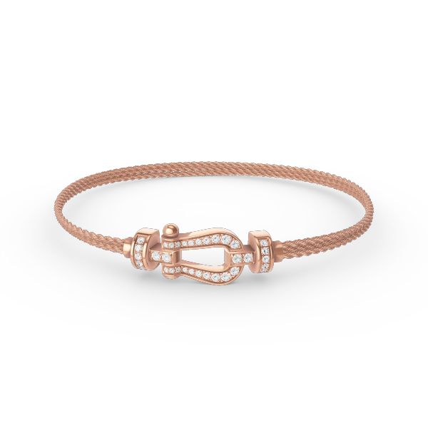 [Luxery]FORCE SMALL HORSESHOE  DIAMOND CHAIN ROPE BRACELET