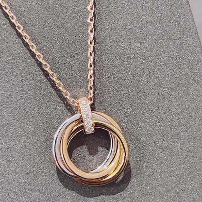 [Luxery]TRINITY NECKLACE GOLD  DIAMONDS