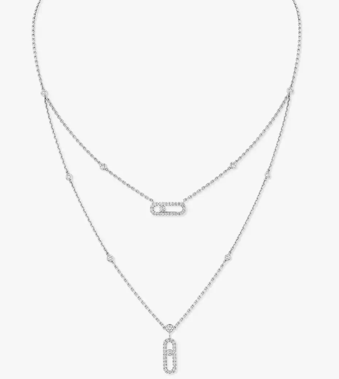 [Luxery]MS Double-Circle Full-Diamond Necklace