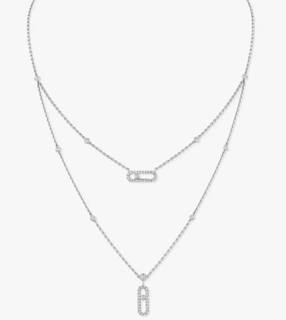 [Luxery]MS Double-Circle Full-Diamond Necklace