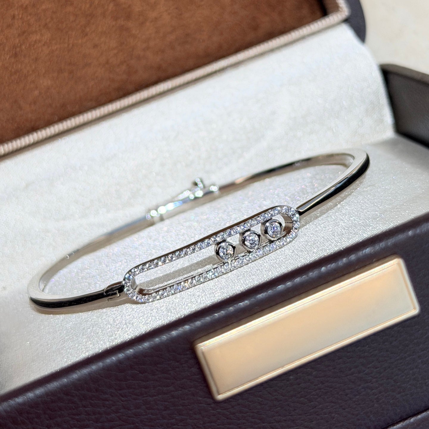 [Luxery]Move Pavé Diamond Bangle Bracelet M