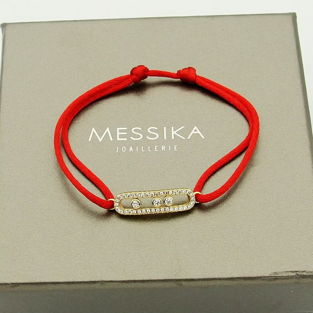 [Luxery]Messika Care(s) pink cord pavé bracelet