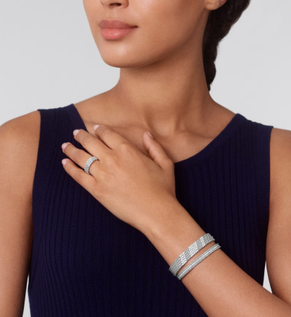 [Luxery]Three-row diamond ring