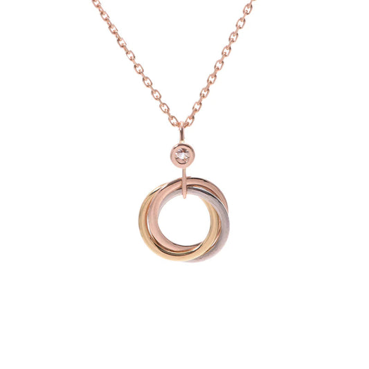 [Luxery]TRINITY SILVER GOLD PINK GOLD NECKLACE
