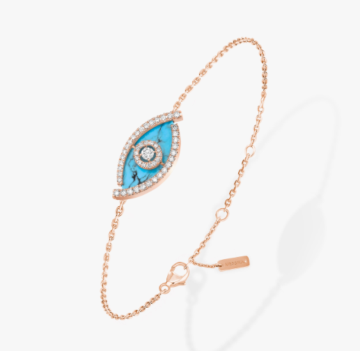 [Luxery]M LUCKY EYE TURQUOISE ROSE GOLD BRACELET
