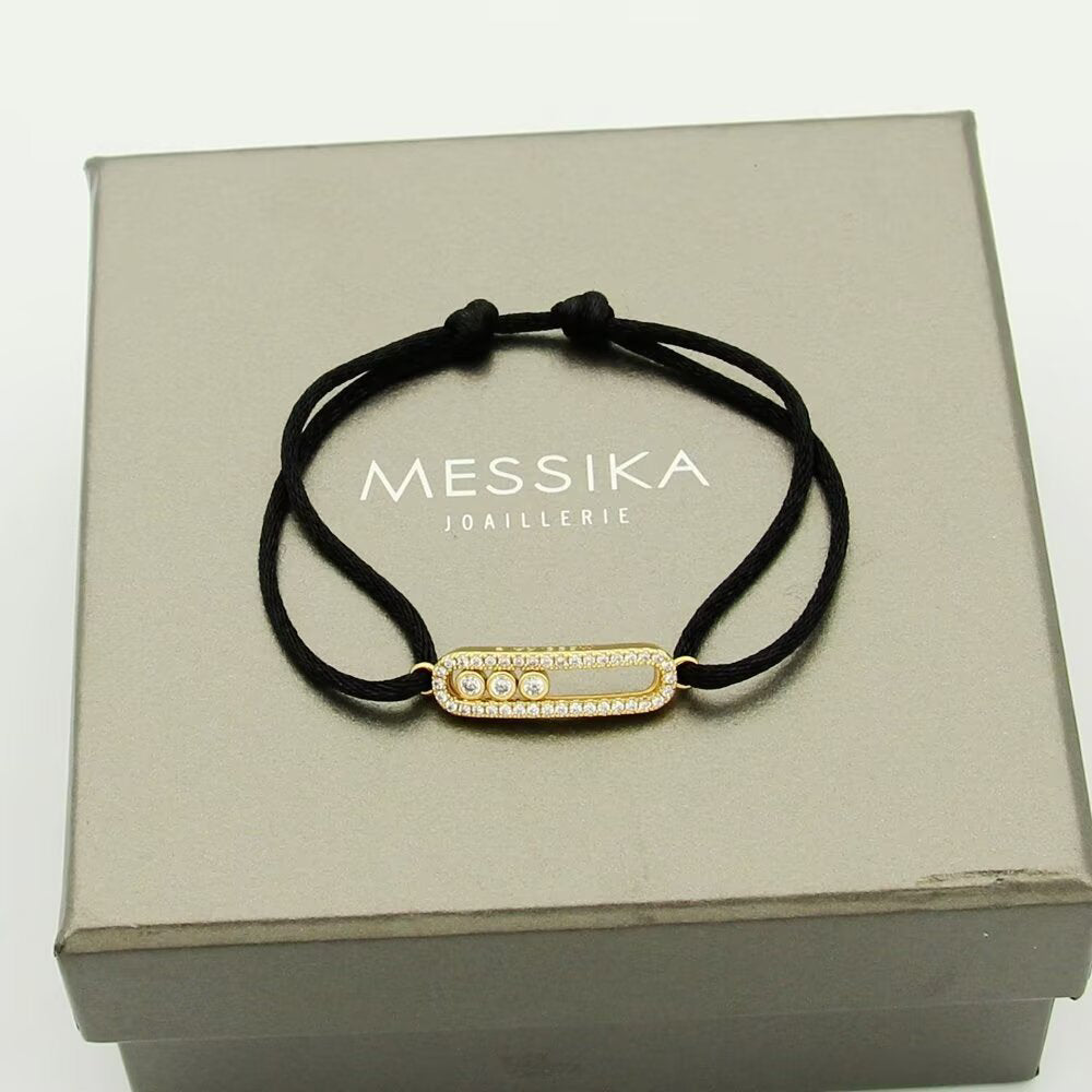 [Luxery]Messika Care(s) pink cord pavé bracelet