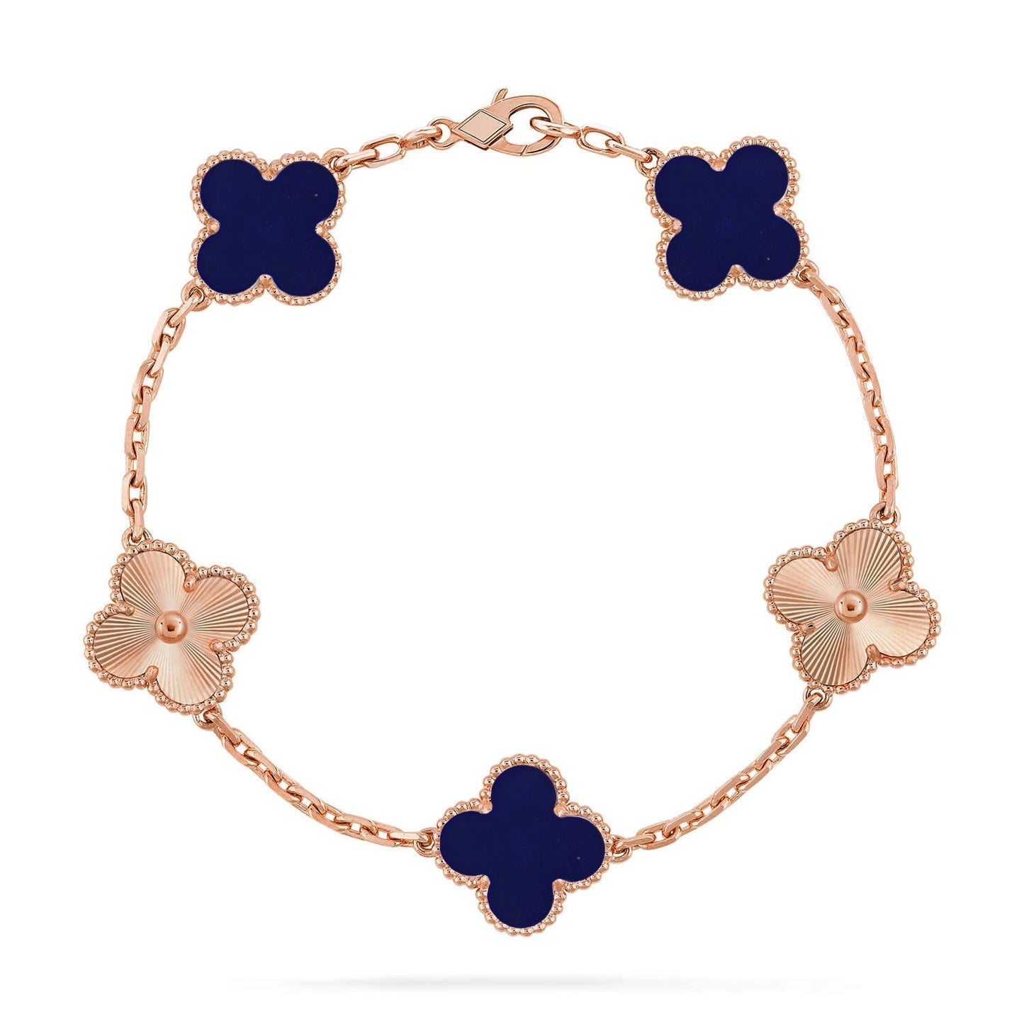 [Luxery]CLOVER 5 MOTIF LAPIS LAZULI BRACELET COLLECTION