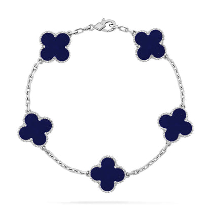 [Luxery]CLOVER 5 MOTIF LAPIS LAZULI BRACELET COLLECTION