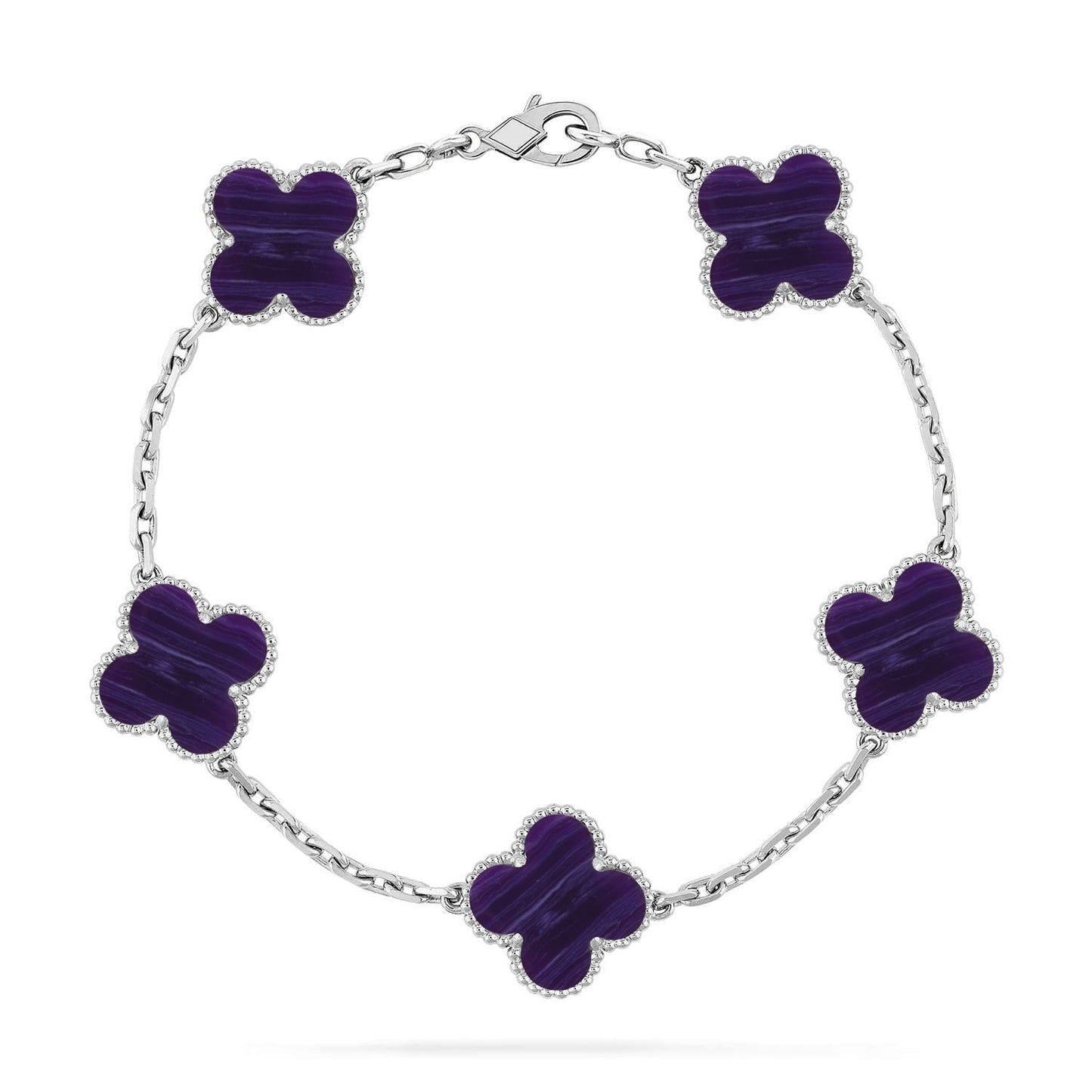 [Luxery]CLOVER 5 MOTIF PURPLE STRIPES BRACELET COLLECTION