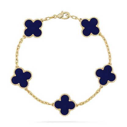 [Luxery]CLOVER 5 MOTIF LAPIS LAZULI BRACELET COLLECTION
