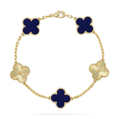 [Luxery]CLOVER 5 MOTIF LAPIS LAZULI BRACELET COLLECTION