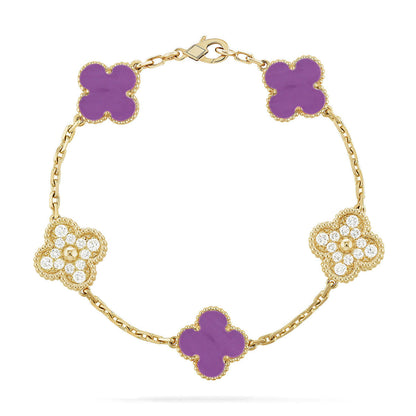 [Luxery] CLOVER 5 MOTIF VIOLET BRACELET COLLECTION