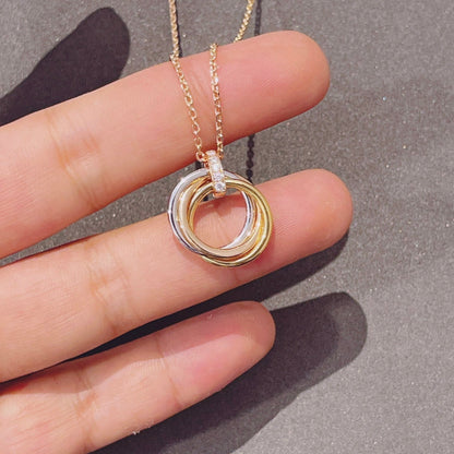 [Luxery]TRINITY NECKLACE GOLD  DIAMONDS