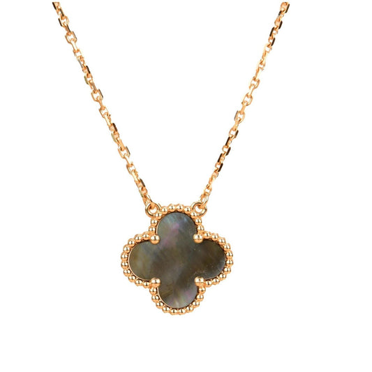 [Luxery]CLOVER 15MM  GRAY MOTHER OF PEARL NECKLACE