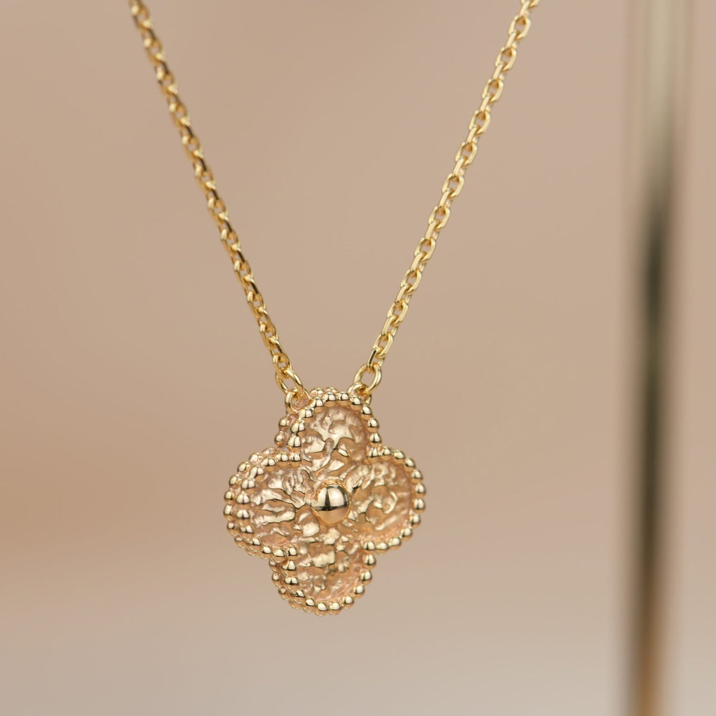 [Luxery]CLOVER 15MM  BRONZING NECKLACE