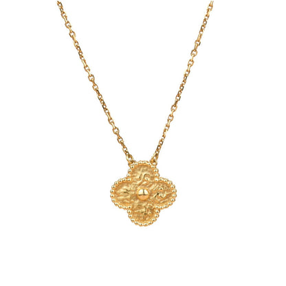 [Luxery]CLOVER 15MM  BRONZING NECKLACE
