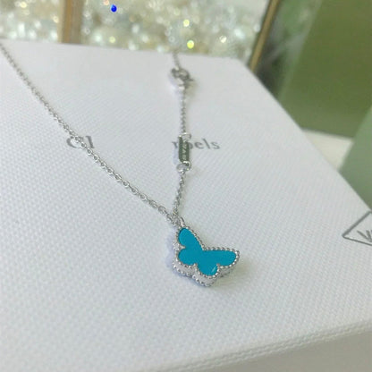 [Luxery]BUTTERFLY TURQUOISE BUTTERFLY BRACELET SILVER