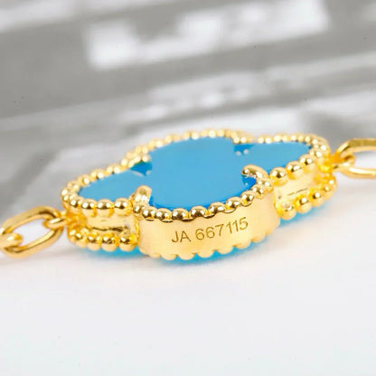 [Luxery] CLOVER 5 MOTIF TURQUOISE BRACELET COLLECTION