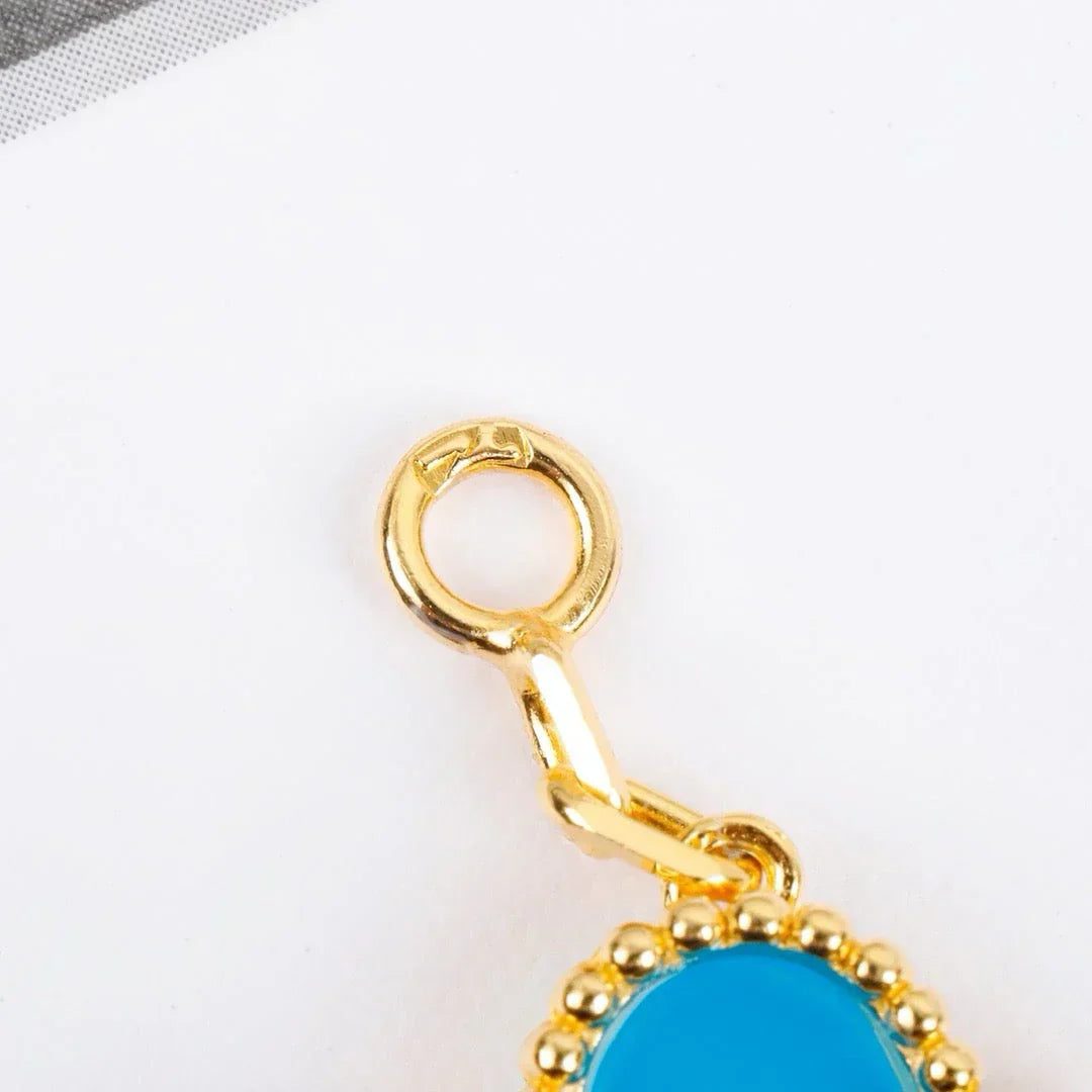[Luxery] CLOVER 5 MOTIF TURQUOISE BRACELET COLLECTION