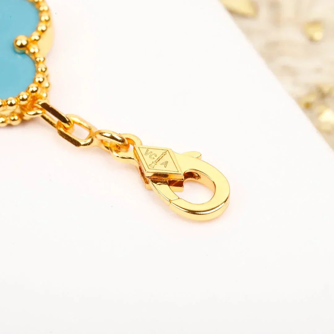 [Luxery] CLOVER 5 MOTIF TURQUOISE BRACELET COLLECTION