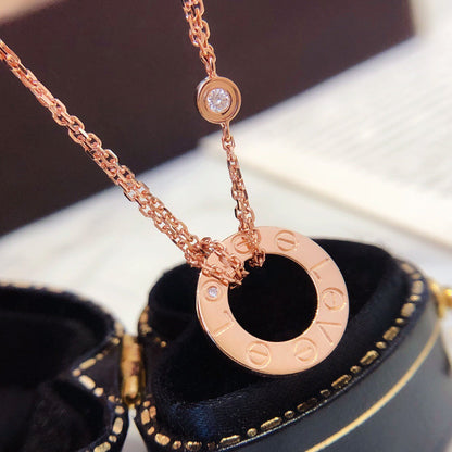 [Luxery]LOVE NECKLACE 16MM 2 DIAMONDS